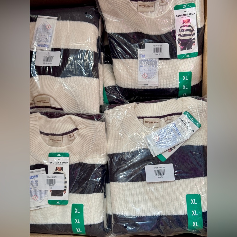 3 for $23 Scotch & Soda Amsterdam Cream Multi-Stripe Sweater – XL – NWT - Picture 10 of 12